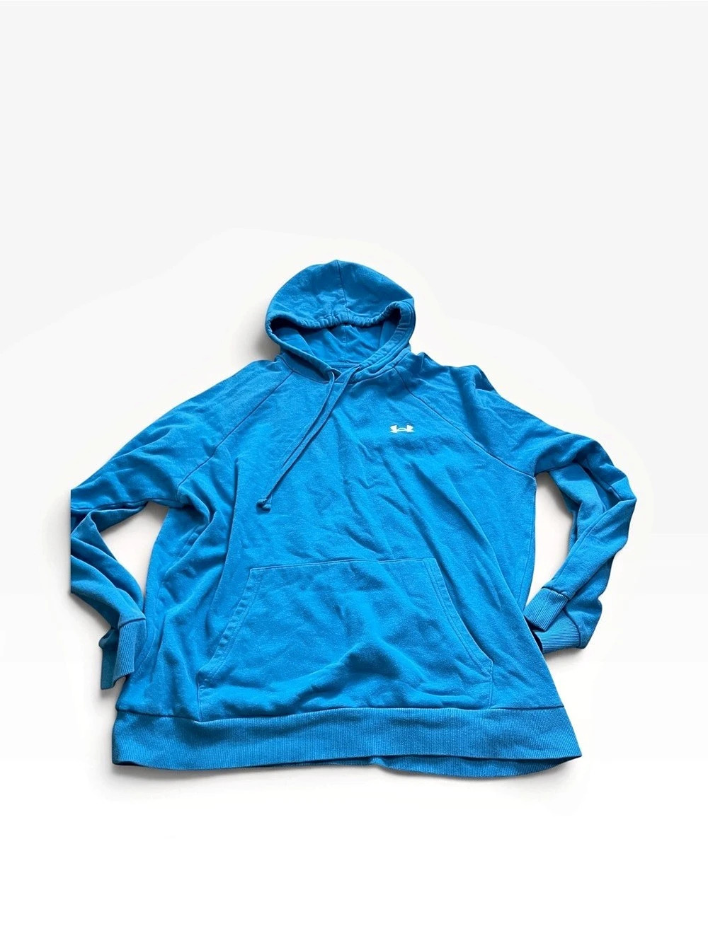 Under Armour Mens Blue Hoodie Size Large Off Center Logo Aqua Blue